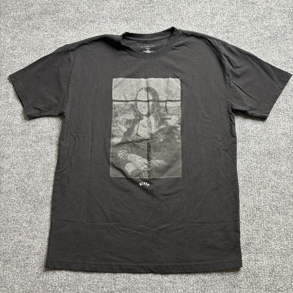 Mona Lisa Blvck Scvle Shirt Men's Large T-Shirt Crewneck Black Scale